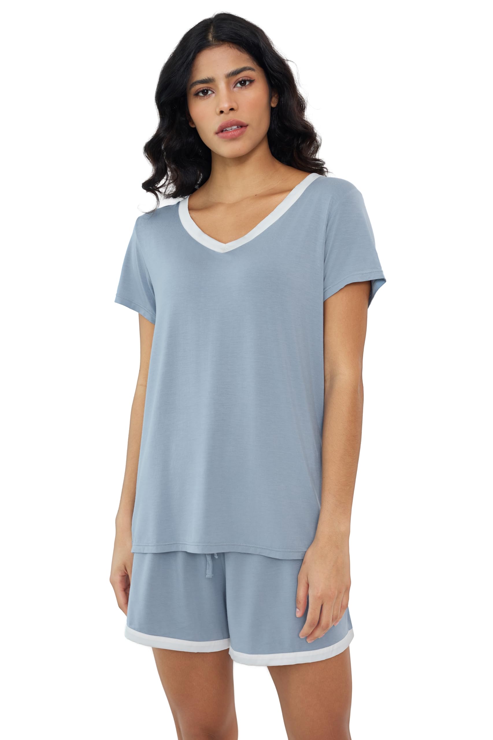 Joyaria Womens Cooling Pajamas Lightweight Moisture Wicking PJs Sleepwear (Sage GreenLarge)