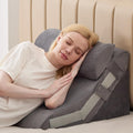 MEGCXIT 3PCS Bed Wedge Pillow for Sleeping Adjustable Memory Foam Wedge Pillow for Back Leg Pain Relief 23” Wide Triangle Pillow Wedge for Post Surgery Acid Reflux GERD & Snoring Grey
