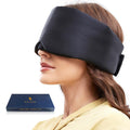 SOLZEK Real Silk Sleep Mask 100% Blackout Eye Mask Adjustable Sleeping Mask for Side Sleeper Cooling Blindfold for Men Women for Night Shift Wide Velcro Soft Eye Patch for Travel Nap (Taupe)